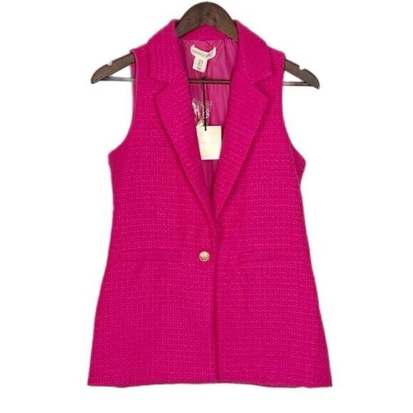 Happily Grey Jackets & Blazers - Happily Grey Pink Collared Suit Vest